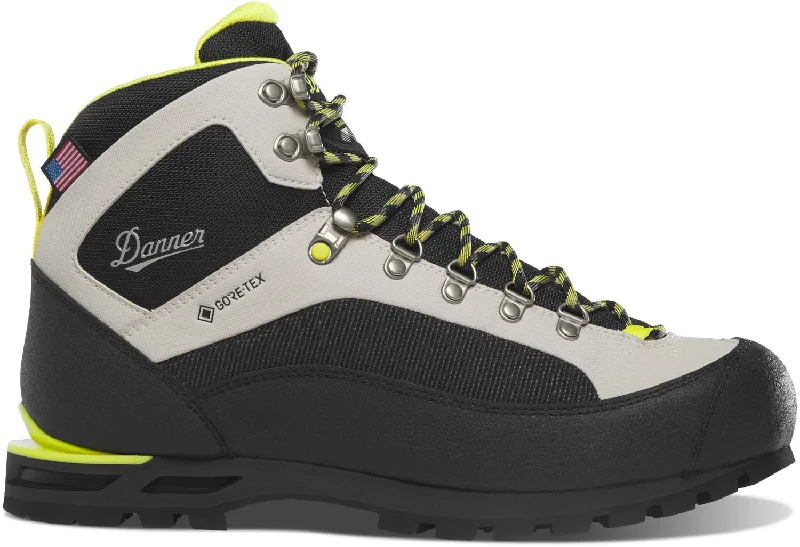 Danner Mens Crag Rat EVO Ice/Yellow Faux Leather Hiking Boots