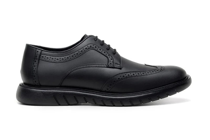 Harry Brogue in Black from Ahimsa (Wide Width)